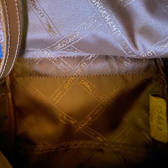 LONGCHAMP VINTAGE CAMEL TAN GENUINE LEATHER Backpack GORG RARE LUX $ FIRM - Picture 10 of 16